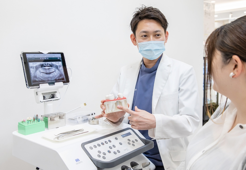虫歯治療はもちろん、歯周病や顎関節症まで歯のことなら何でもご相談いただけます。